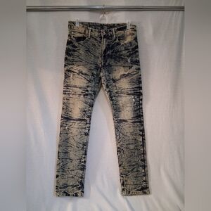 South Pole Distressed Black and Tan Skinny Jeans